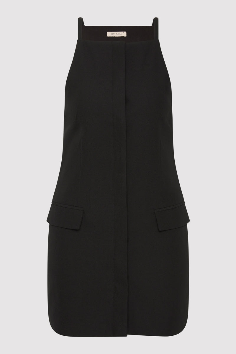 Hybrid Tailored Mini Dress - Black - 1