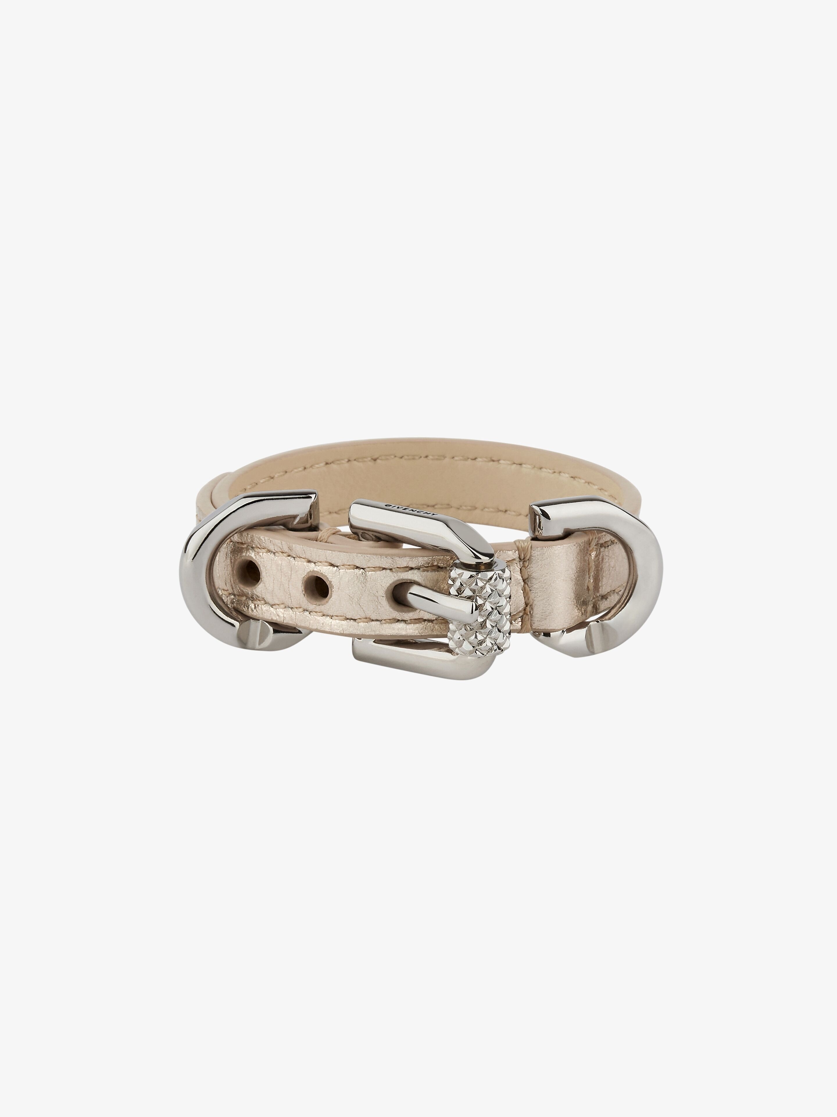 VOYOU BRACELET IN LAMINATED LEATHER AND METAL - 1
