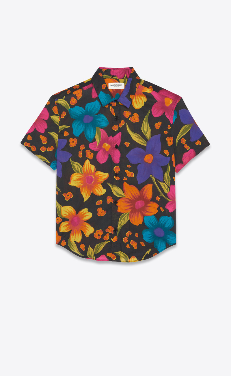 yves collar shirt in floral cotton - 1