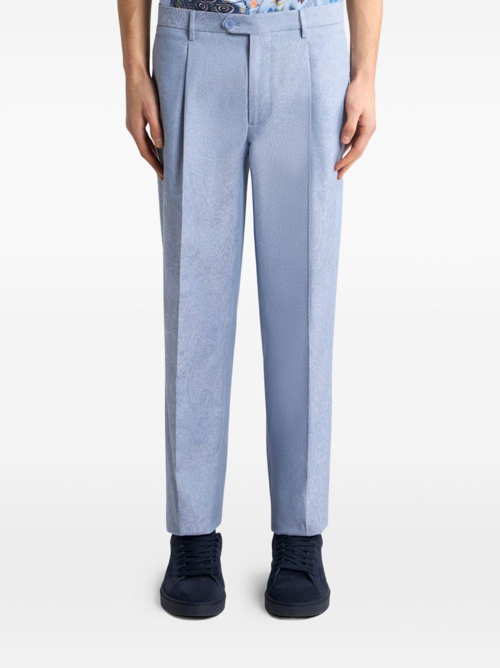 paisley-jacquard cotton trousers - 3