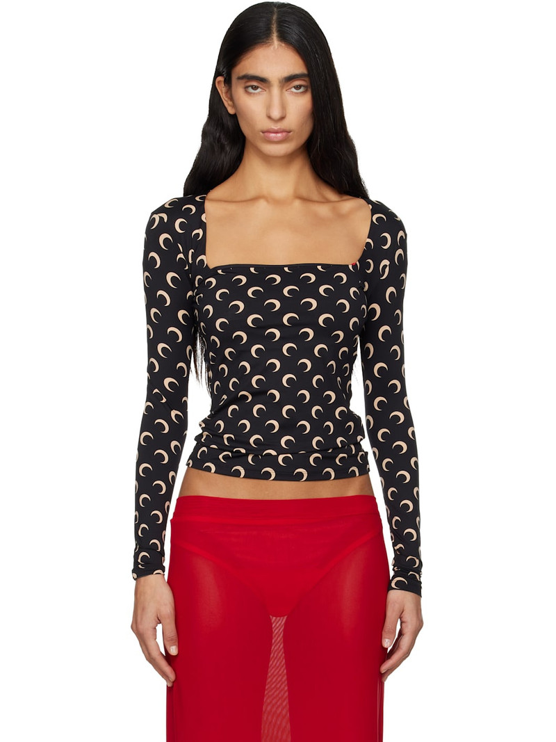 Black Moon Printed Square Neck T-shirt 1
