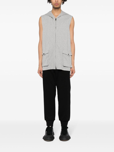 Yohji Yamamoto hooded zip-up cotton vest outlook