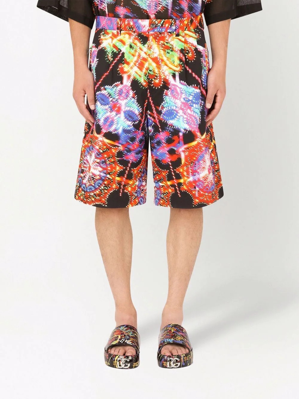 luminaire-print tailored shorts - 3