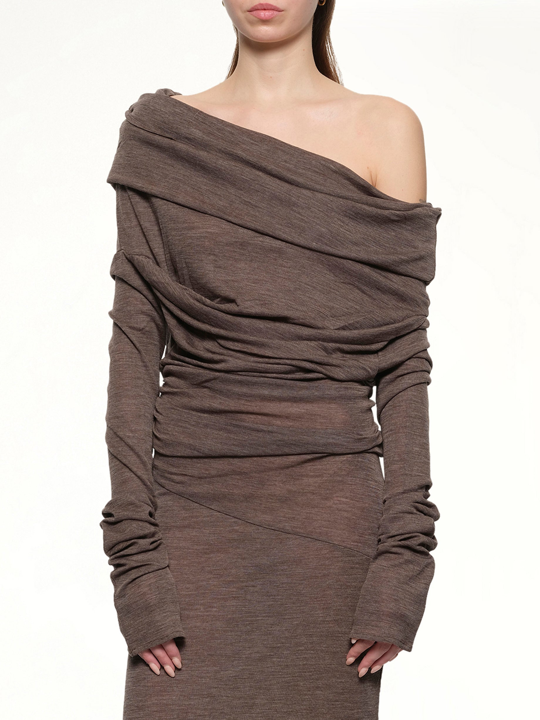 Bound Midi Dress in Pinecone - 6