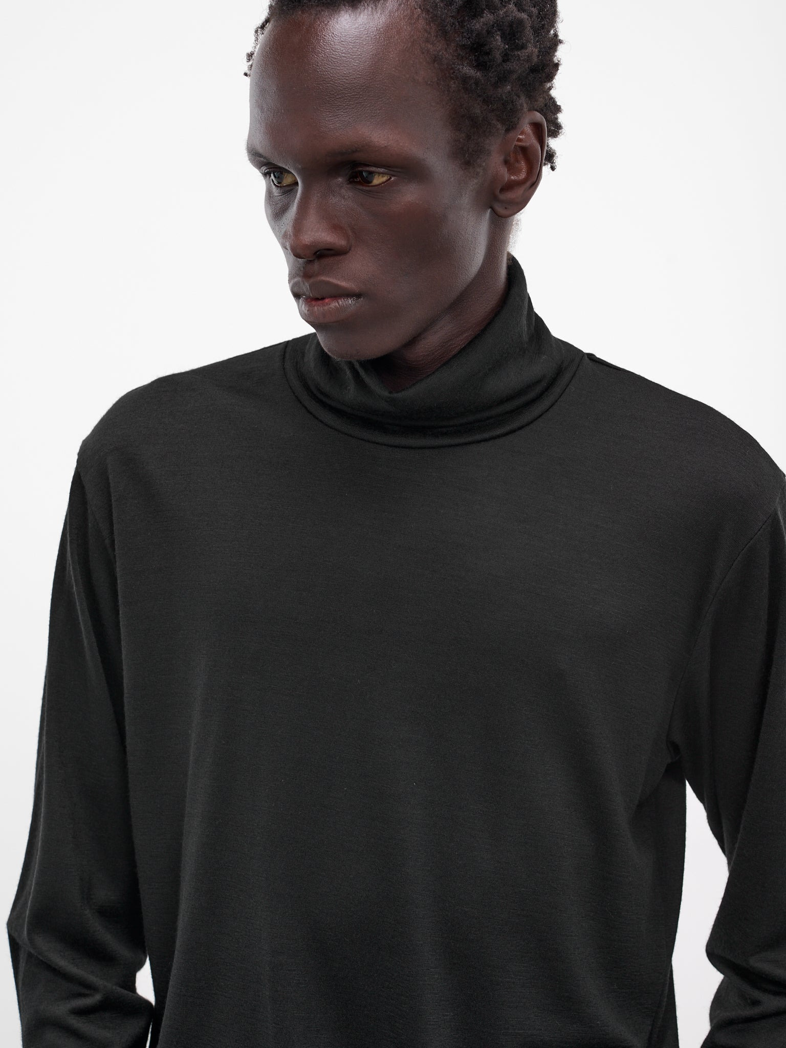 Black Wool Turtleneck Sweater - 5