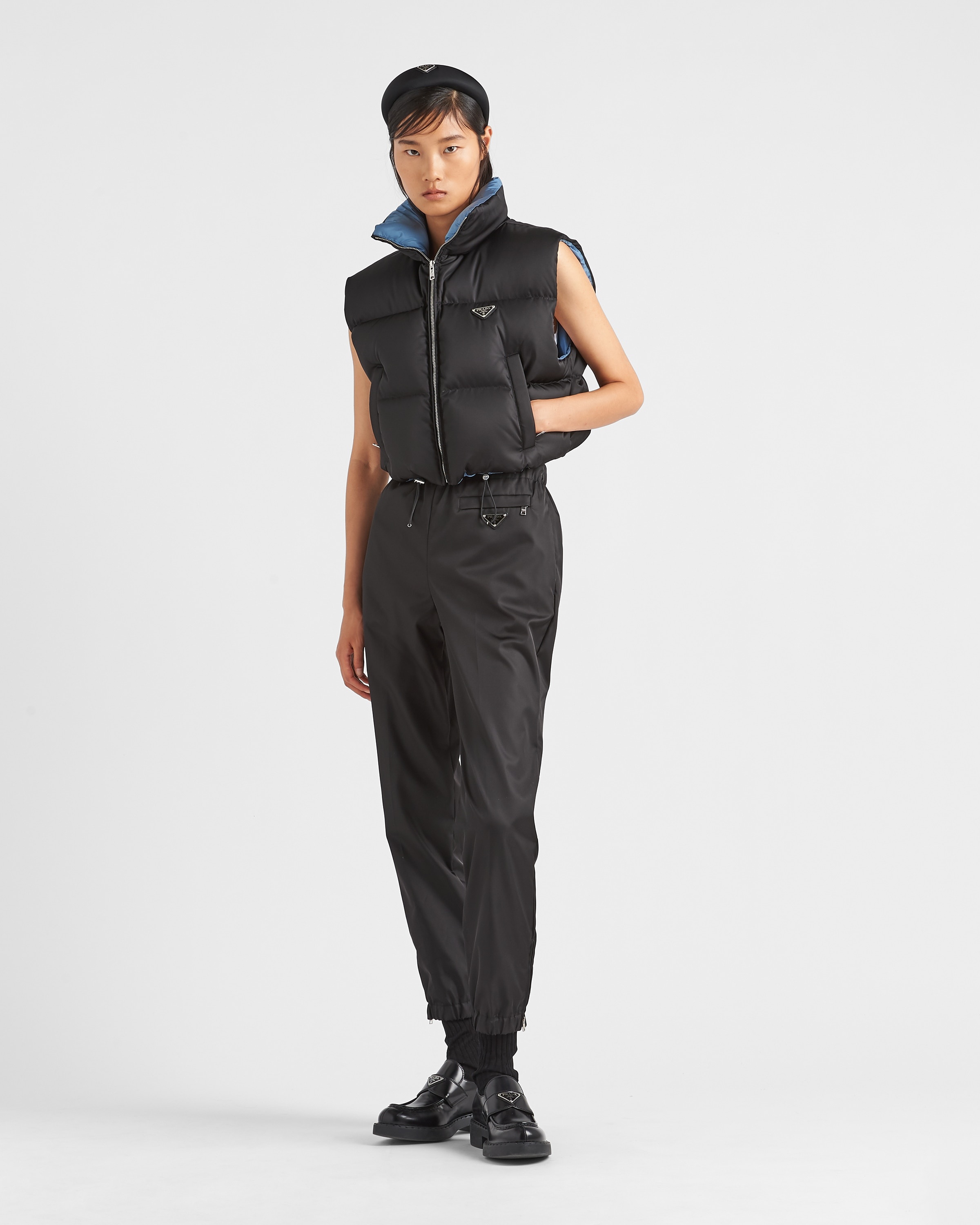 Re-Nylon cropped down vest - 2