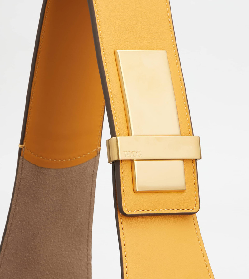 TOD'S DI BAG FOLIO SHOULDER BAG IN LEATHER LARGE - YELLOW 7