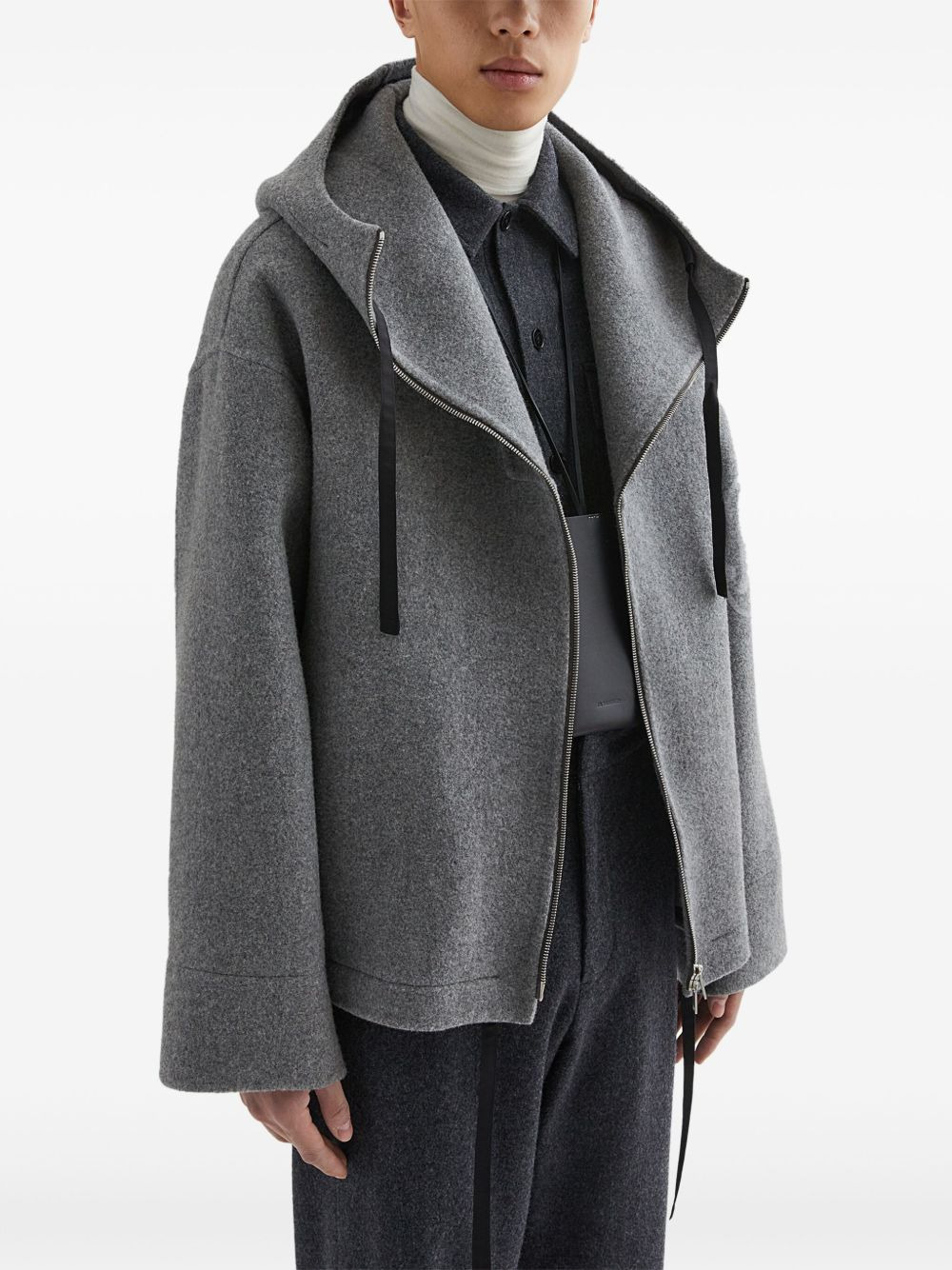 wool felt-finish jacket - 3