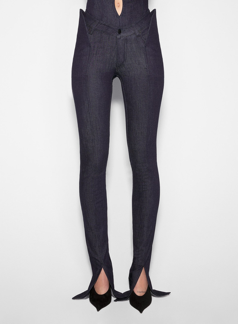 MUGLER raw denim skinny jeans outlook
