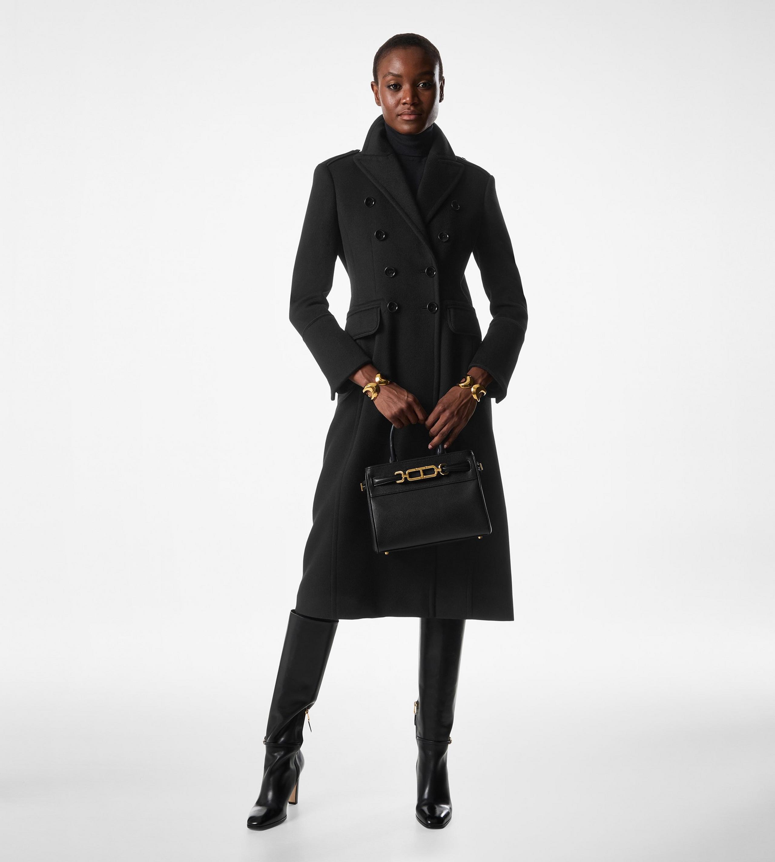 WOOL & CASHMERE BLEND DOUBLE BREASTED MILITARY COAT - 3