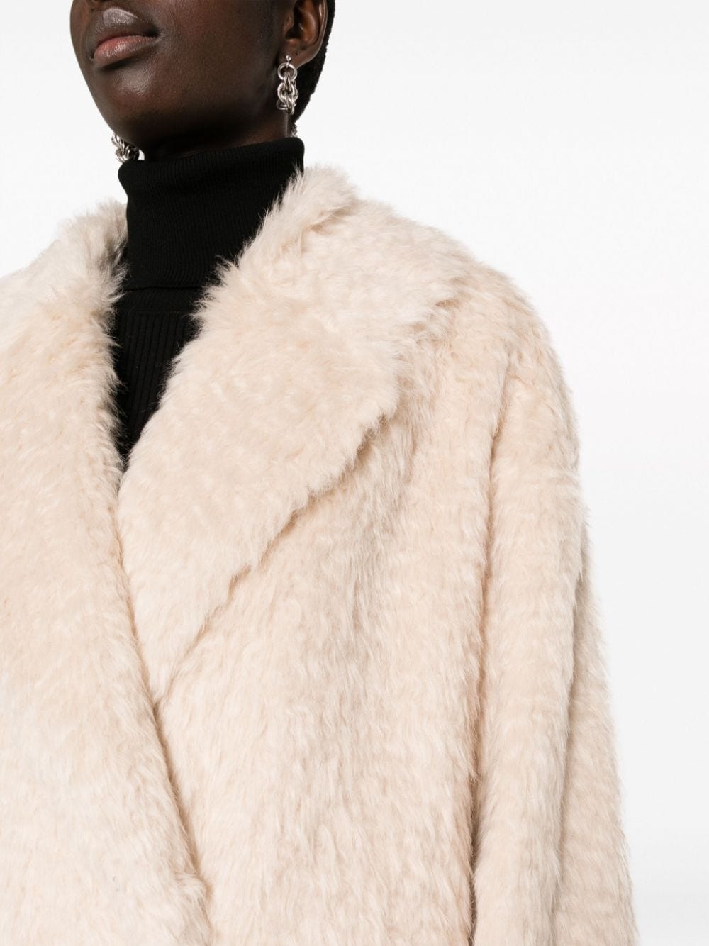 long faux-fur coat - 5