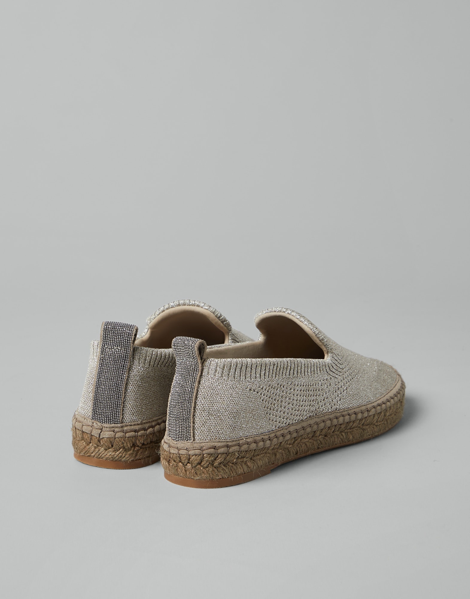 Sparkling knit espadrilles with shiny loop detail - 2