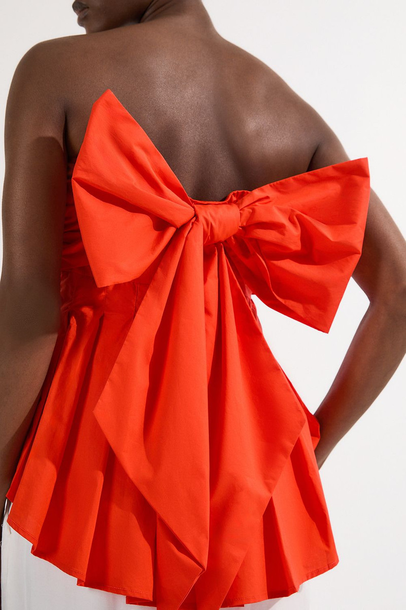 Cotton Poplin Bow Detail Woven Blouse 3