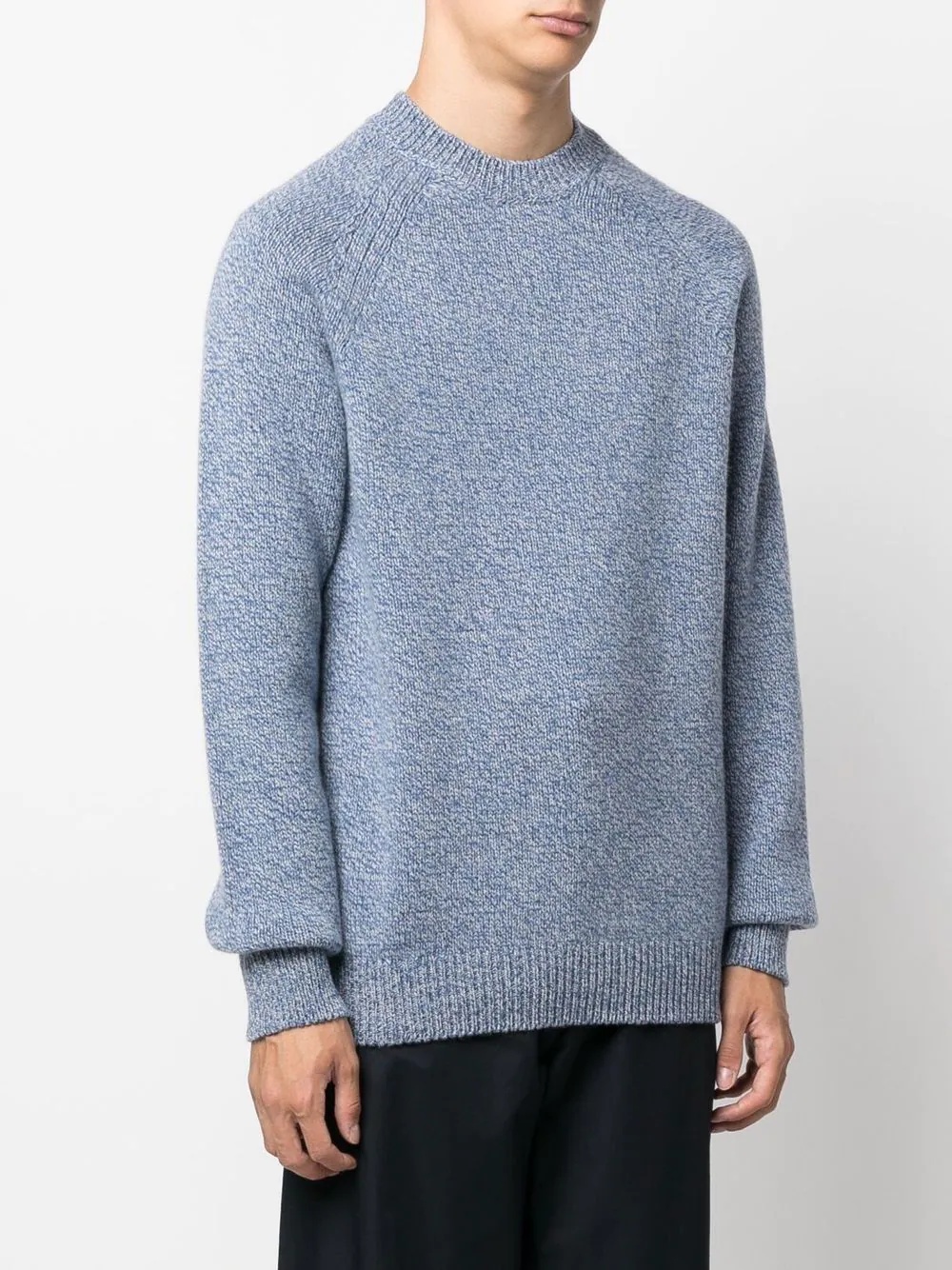 melange-knit design jumper - 3