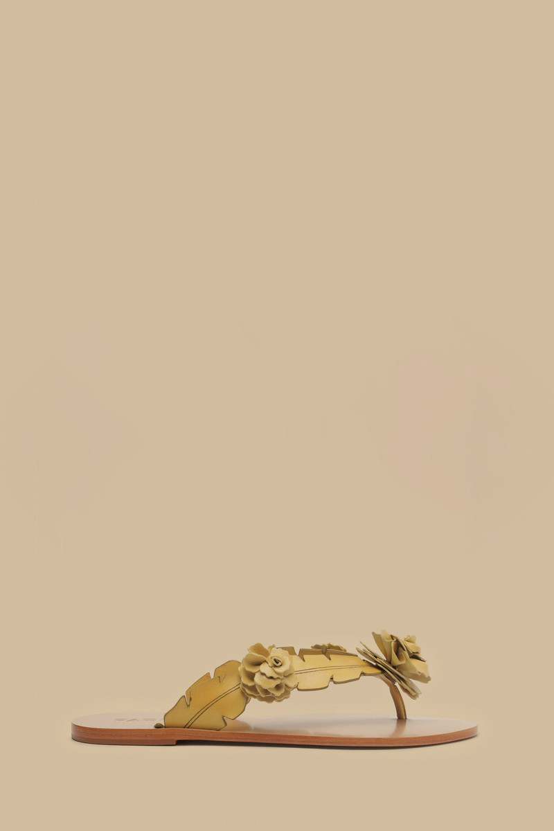 Buttermilk Blooming Flat Sandal 1
