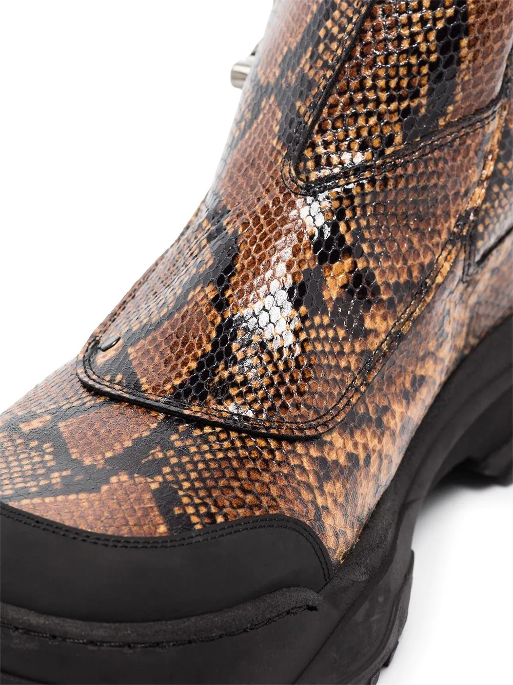 Workwear snakeskin-print ankle boots - 2