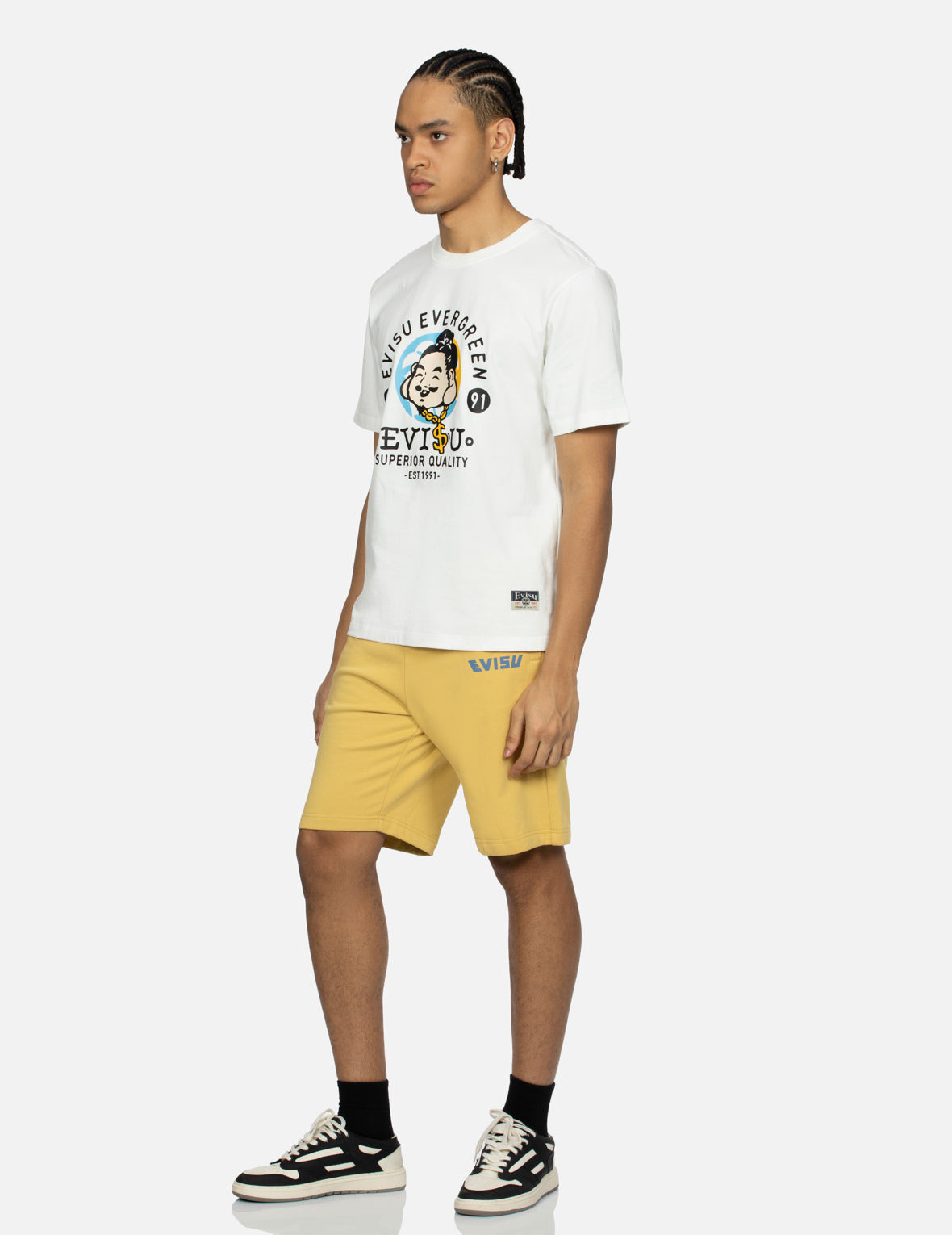 PLAYFUL GODHEAD PRINT REGULAR FIT SWEAT SHORTS - 3