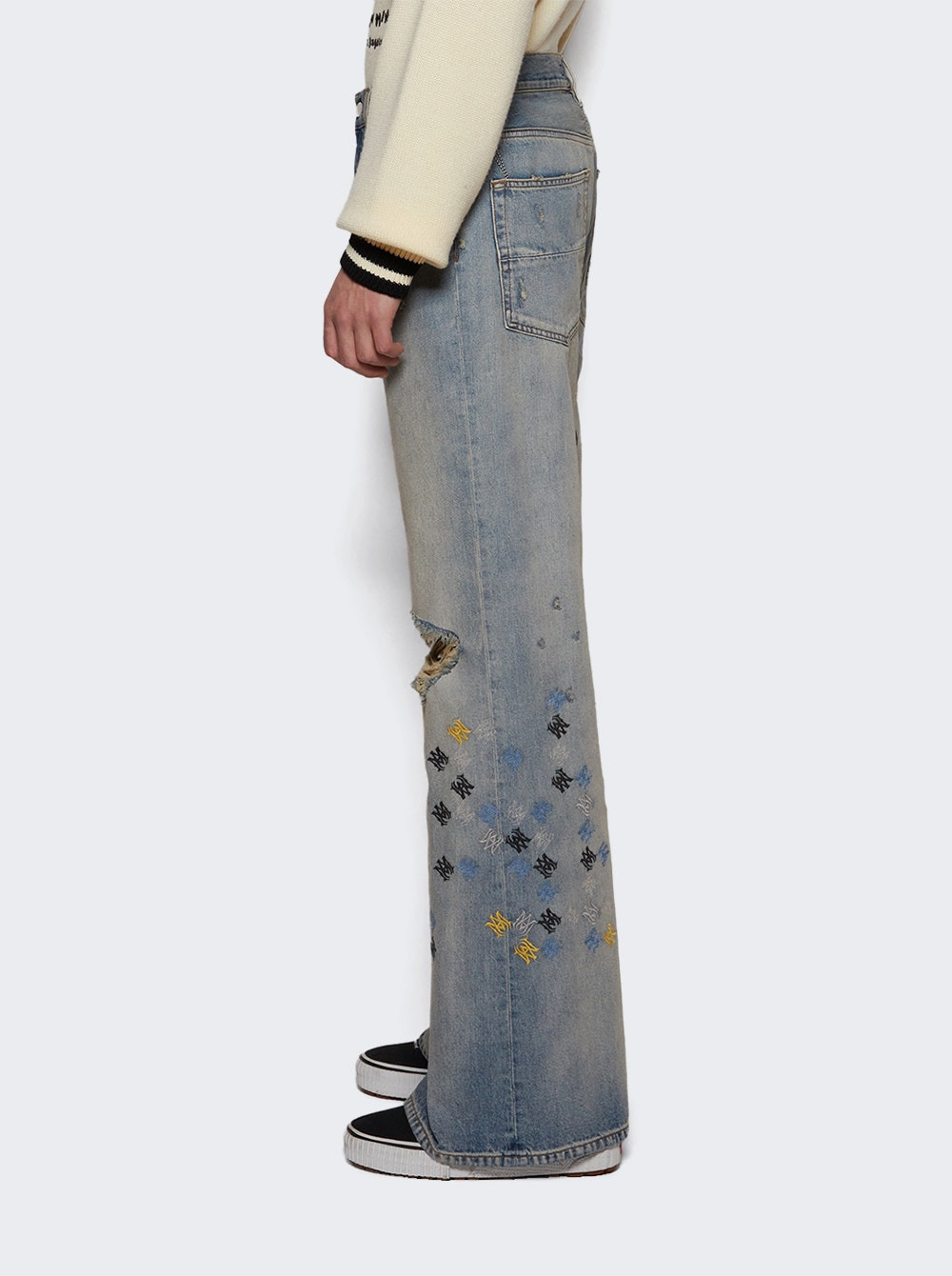 Ma Quad Embroidered Flare Jeans Antique Indigo - 3