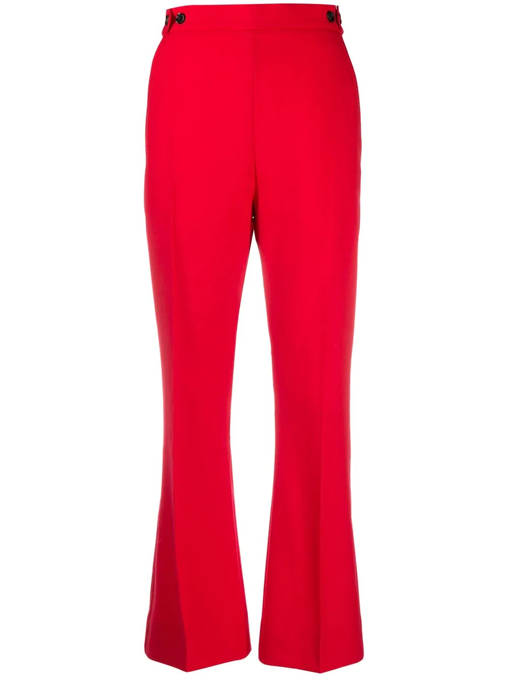 cropped wool bootleg trousers - 1