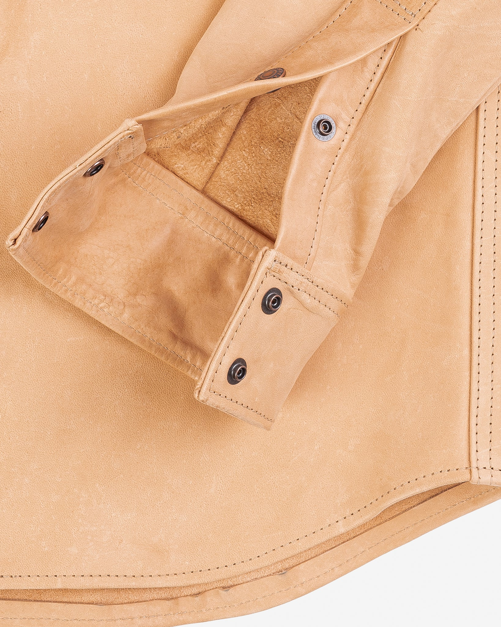 IHSB-PR-NAT Iron Heart X Simmons Bilt Horsehide Western Shirt - The Pale Rider - Natural - 8