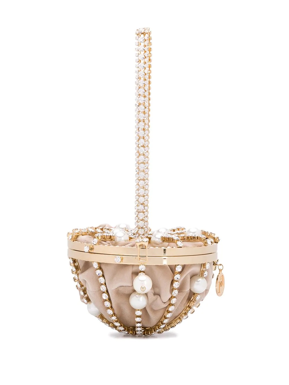 Afrodite pearl-embellished half-sphere bag - 1