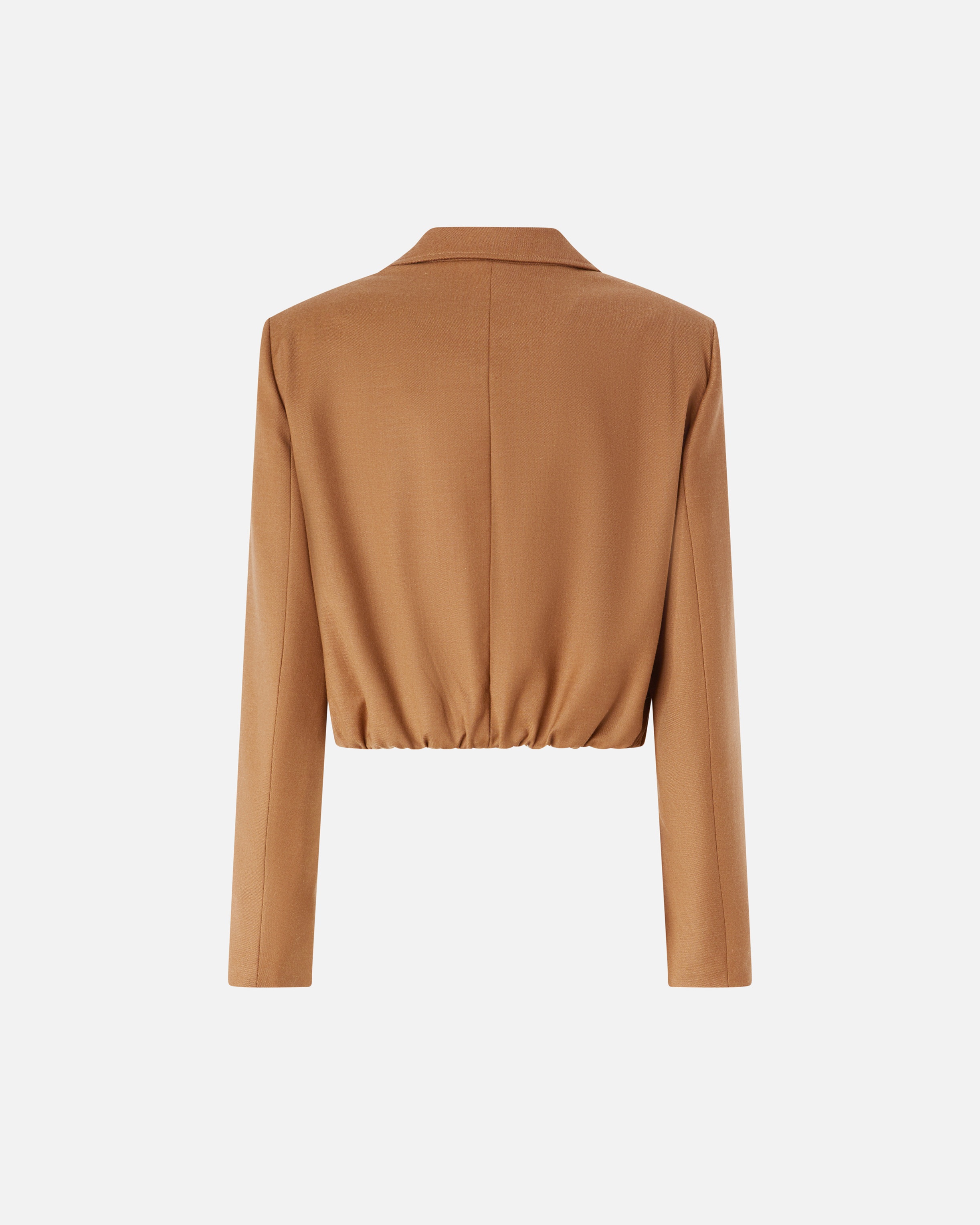 SINGLE-BREASTED SHORT BLAZER IN WOOL FLANNEL - 6
