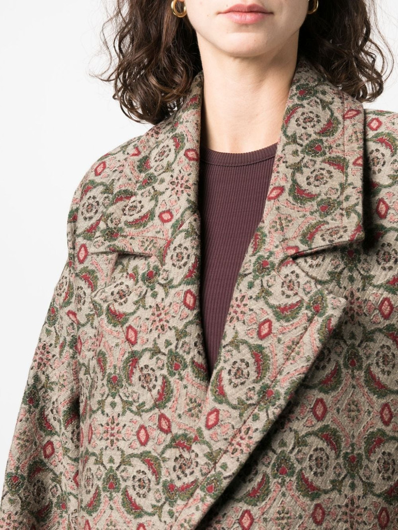 patterned-jacquard single-breasted coat 5
