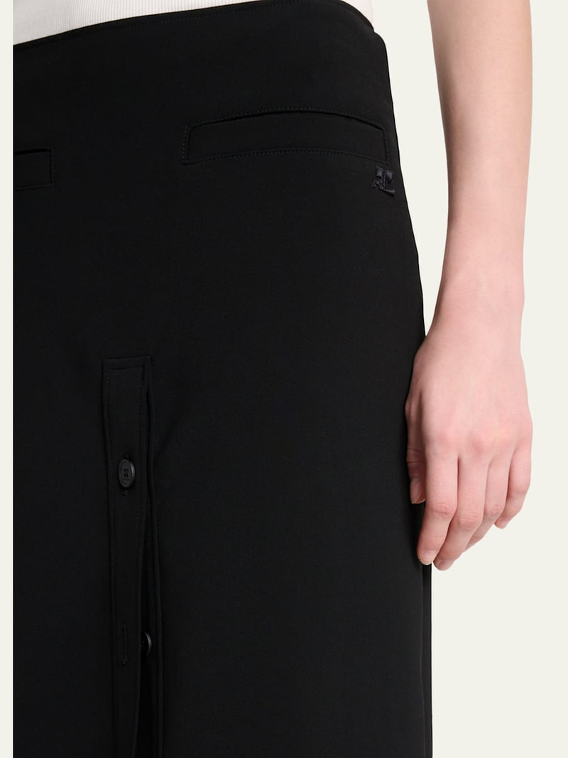 Button-Front Crepe Maxi Skirt 5