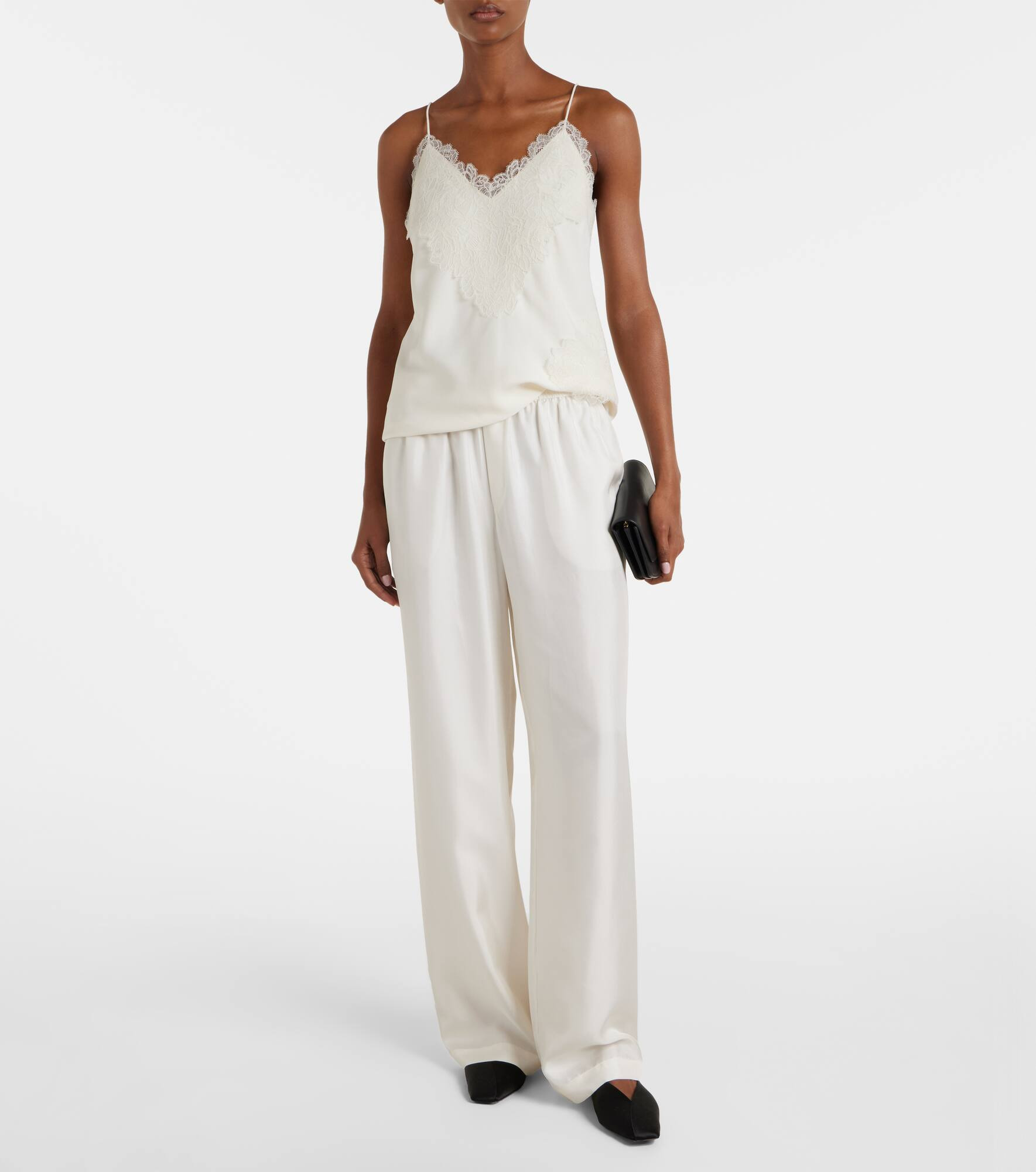 Lace-trimmed satin camisole - 7