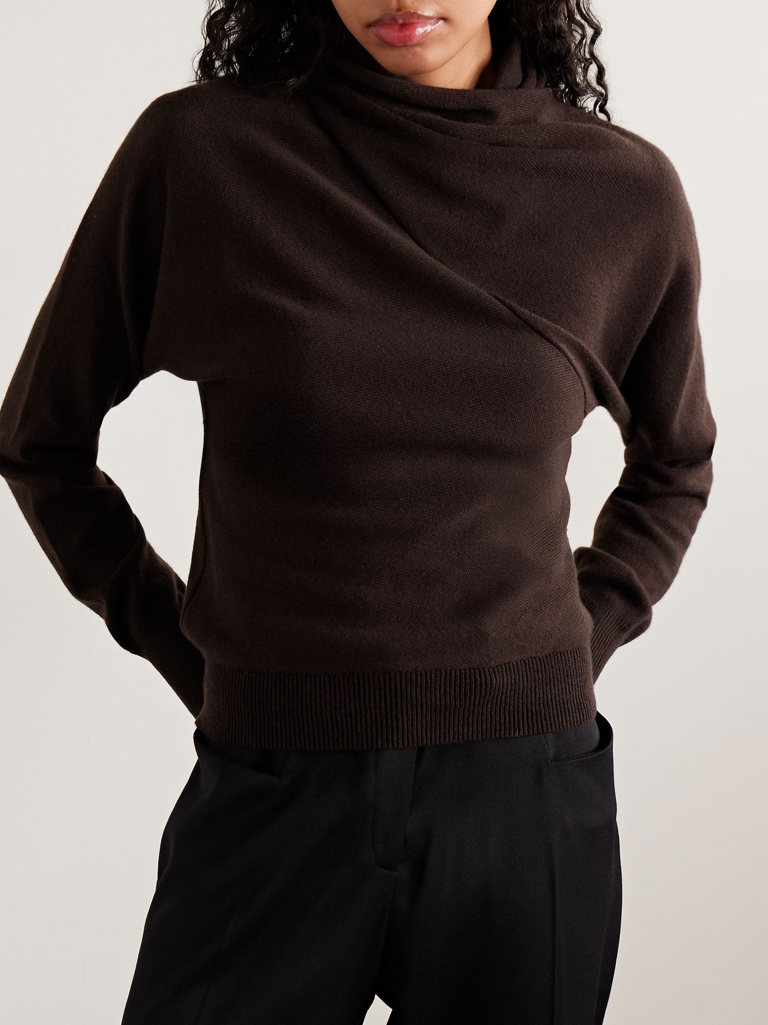 Cashmere and cotton-blend sweater Brown - 3