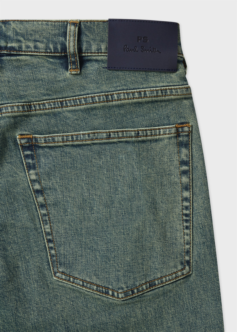 Paul Smith Relaxed-Fit Yellow Tint Crosshatch Stretch Jeans outlook