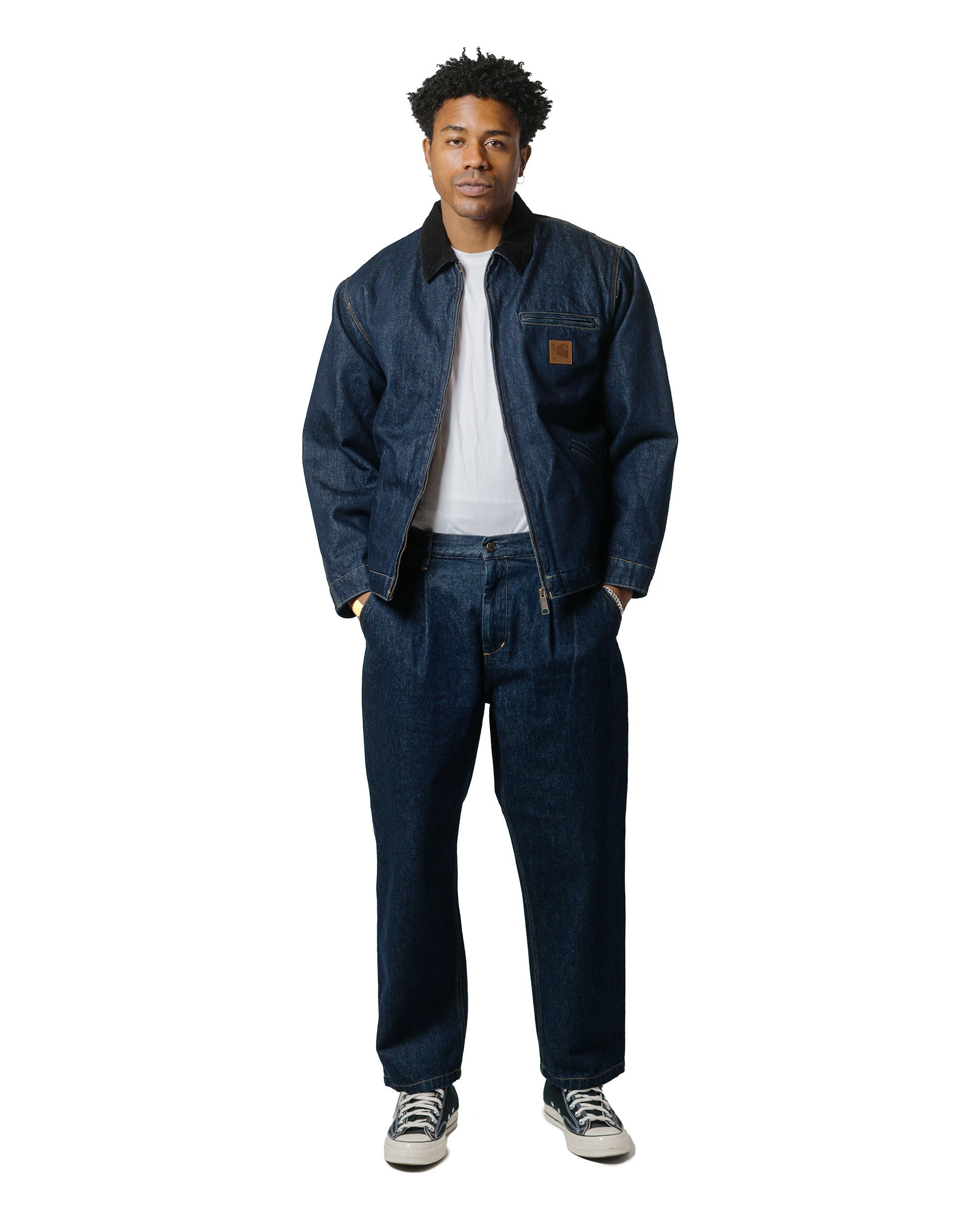 Carhartt W.I.P. OG Detroit Jacket Blue/Black Rinsed - 4