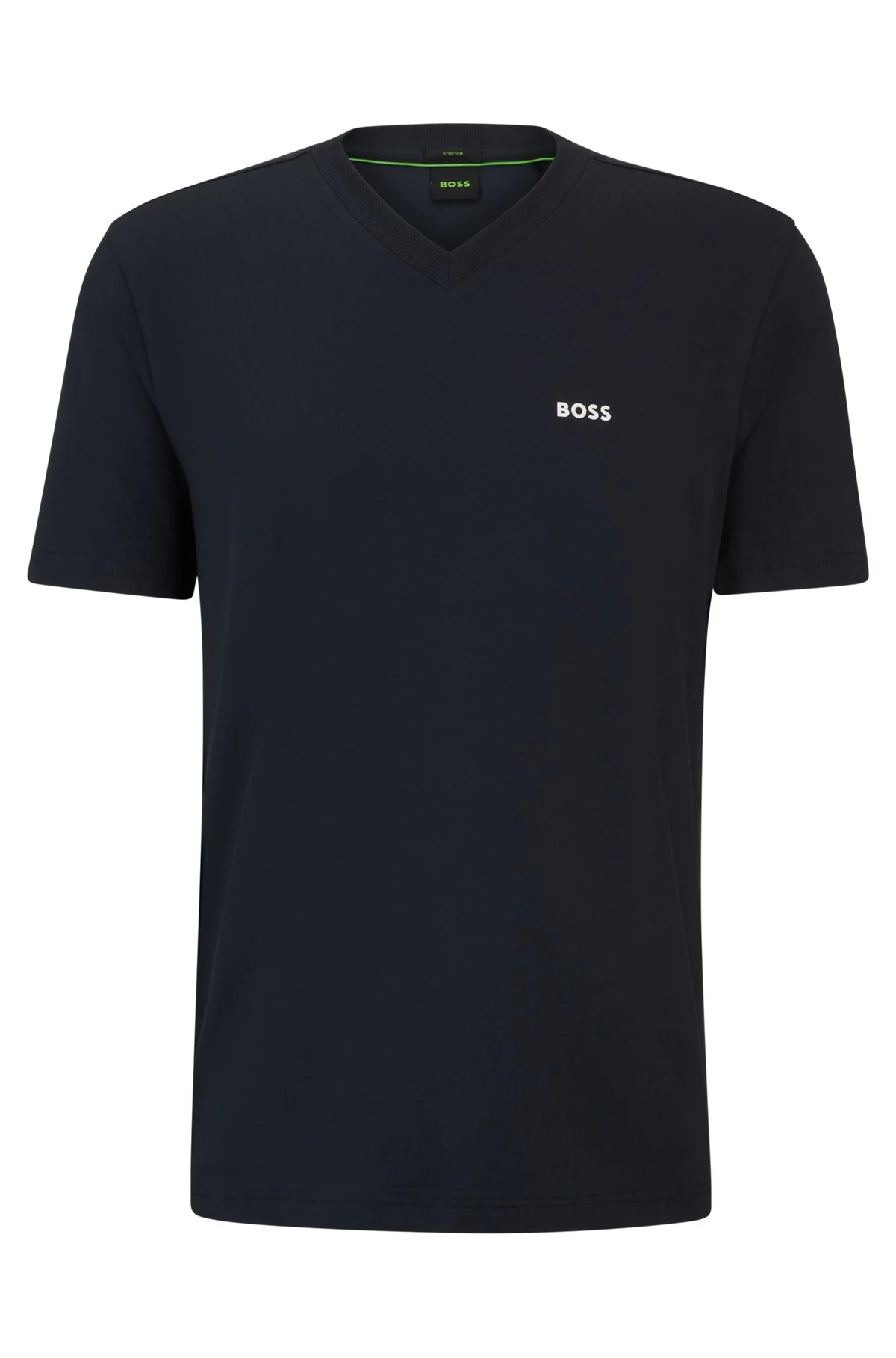 STRETCH-COTTON REGULAR-FIT T-SHIRT WITH CONTRAST LOGO - 1