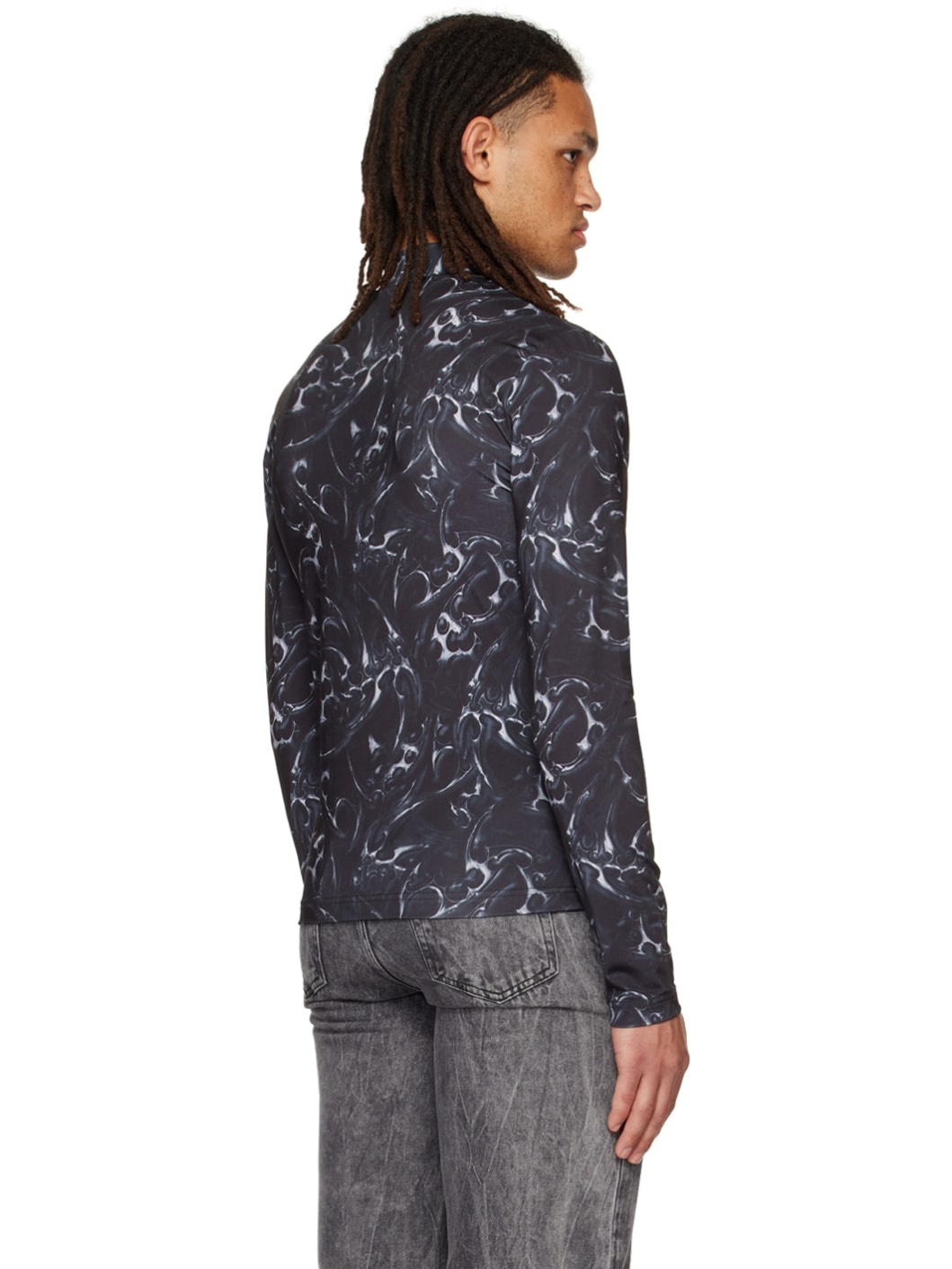 Black Tribal Turtleneck - 3