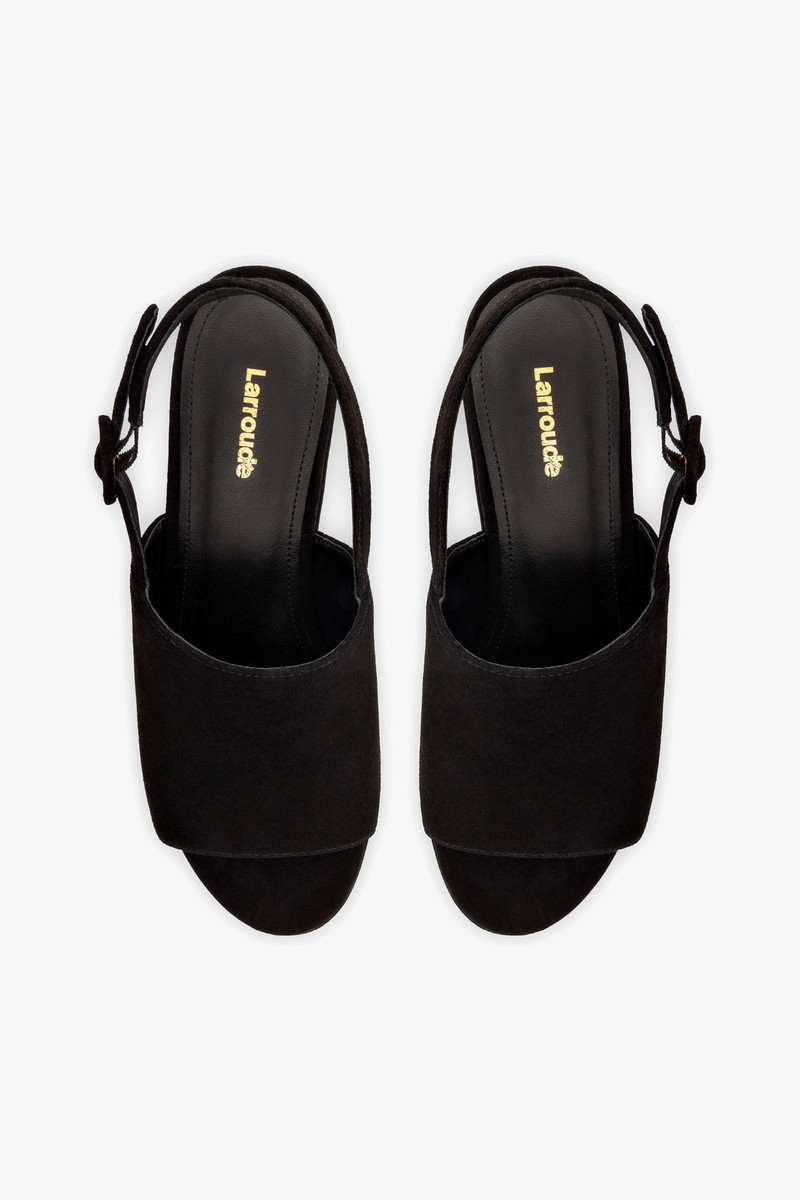 Miso Platform Sandal In Black Suede 7