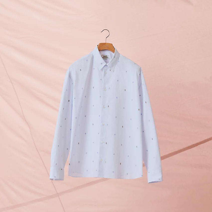 "Seersucker Lucky Charms" boxy fit shirt - 4