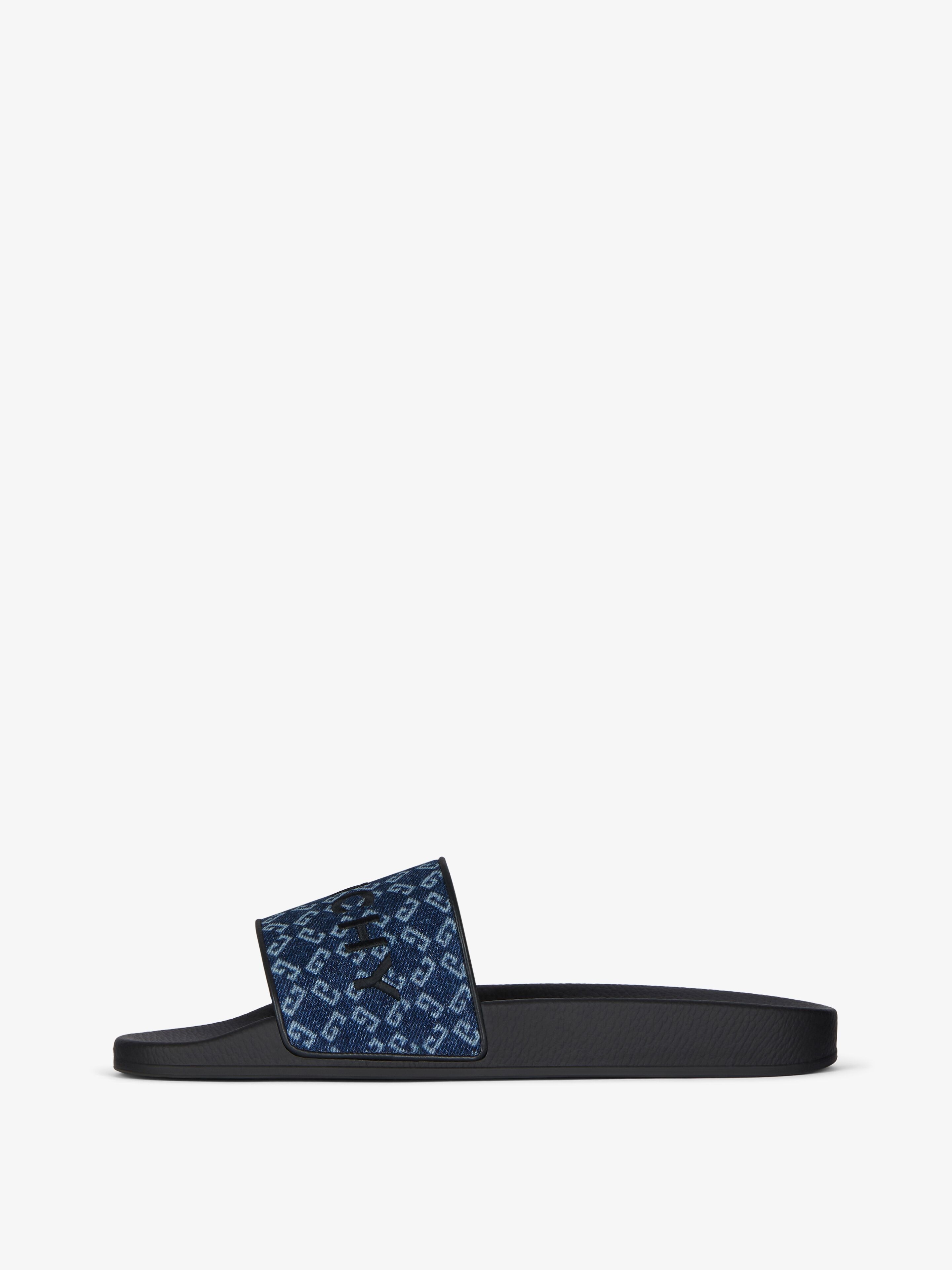 SLIDE FLAT MULES IN MONOGRAM 72 DENIM - 3