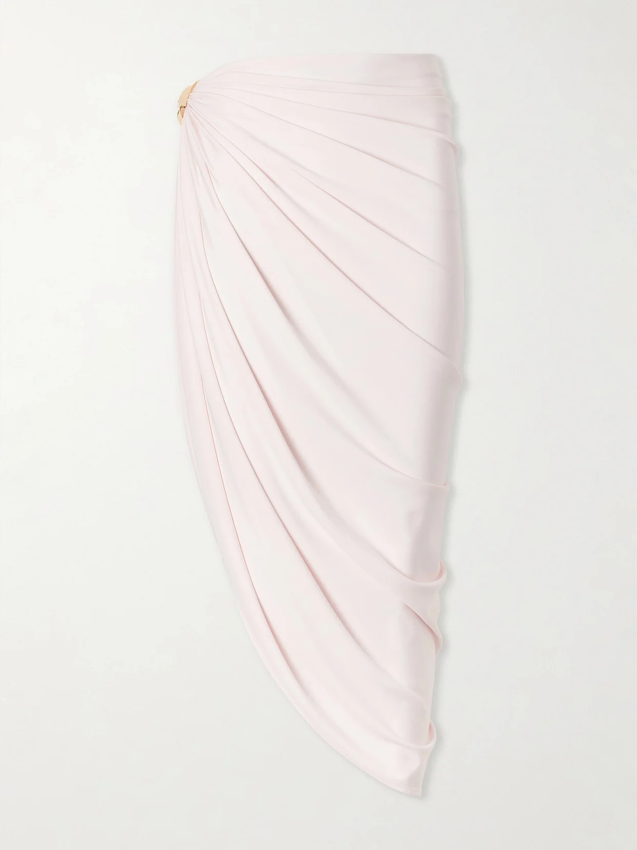 Embellished Draped Jersey Midi Skirt - 1