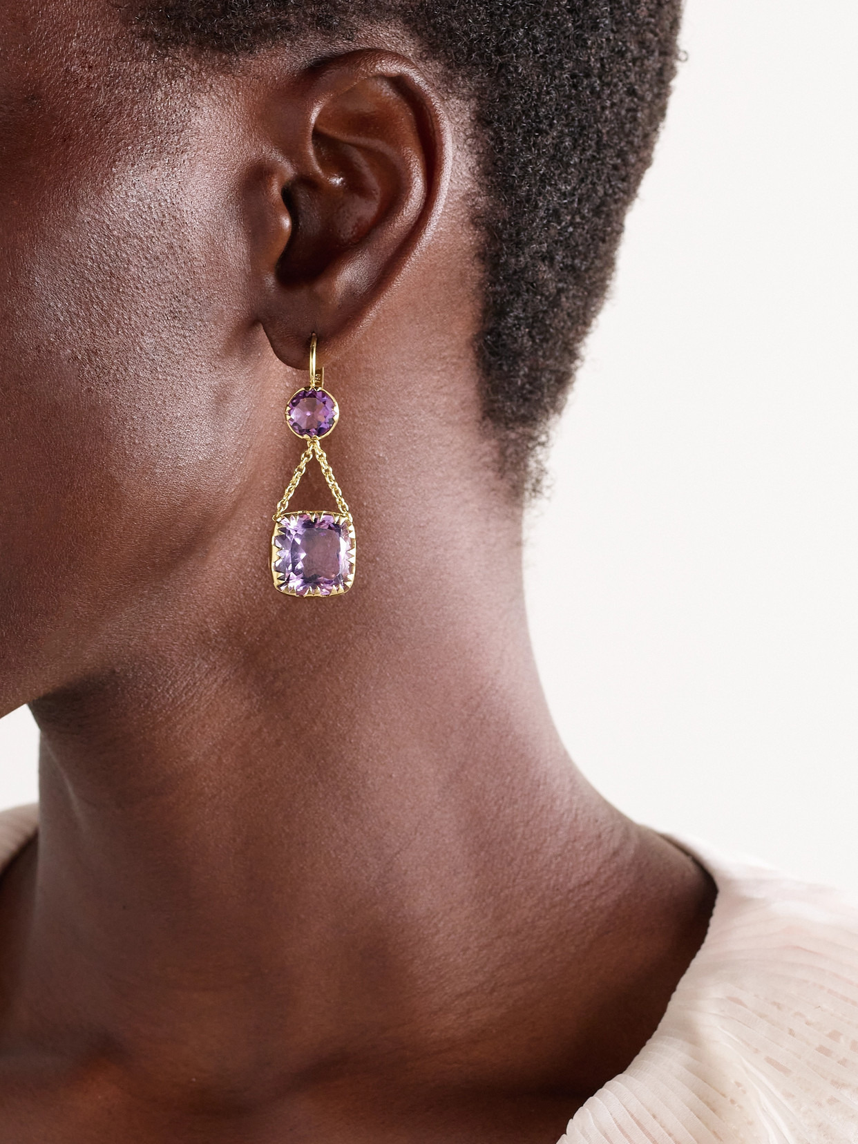 Crown 18-karat Gold Amethyst Earrings - 2