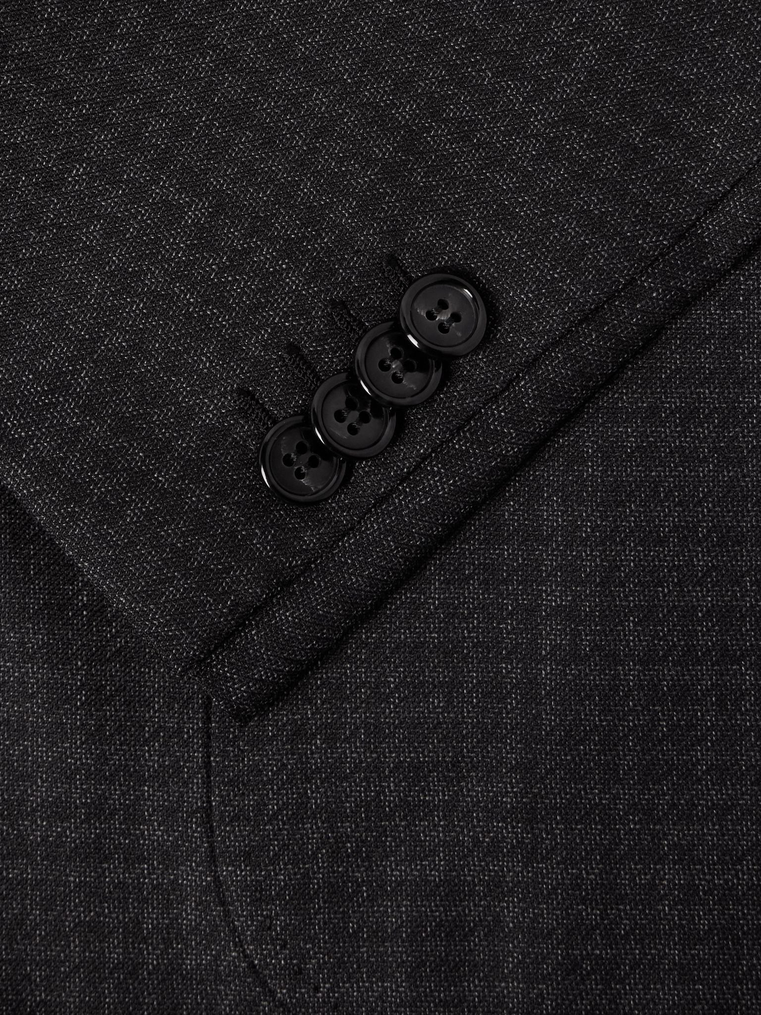 Soffio Slim-Fit Double-Breasted Checked Wool Blazer Gray - 5