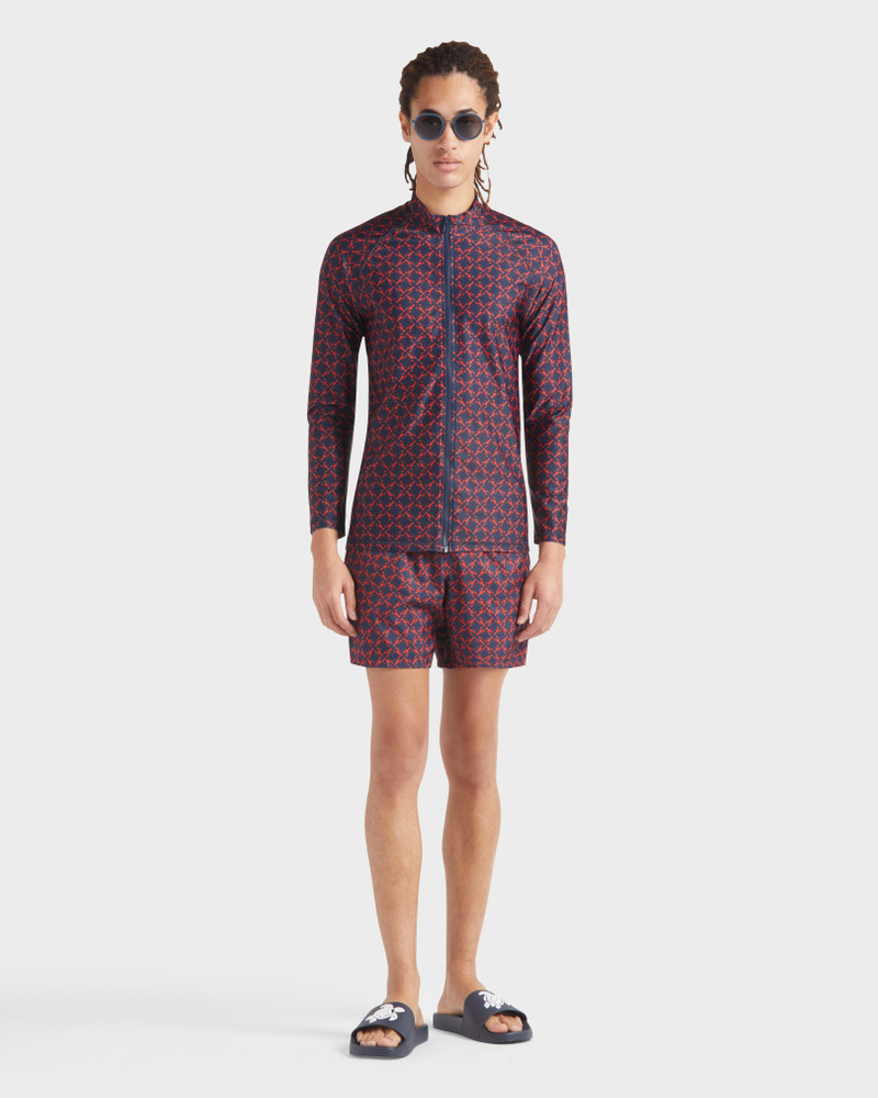 Men Zipped Long Sleeves Rashguard Homard Pixel 5