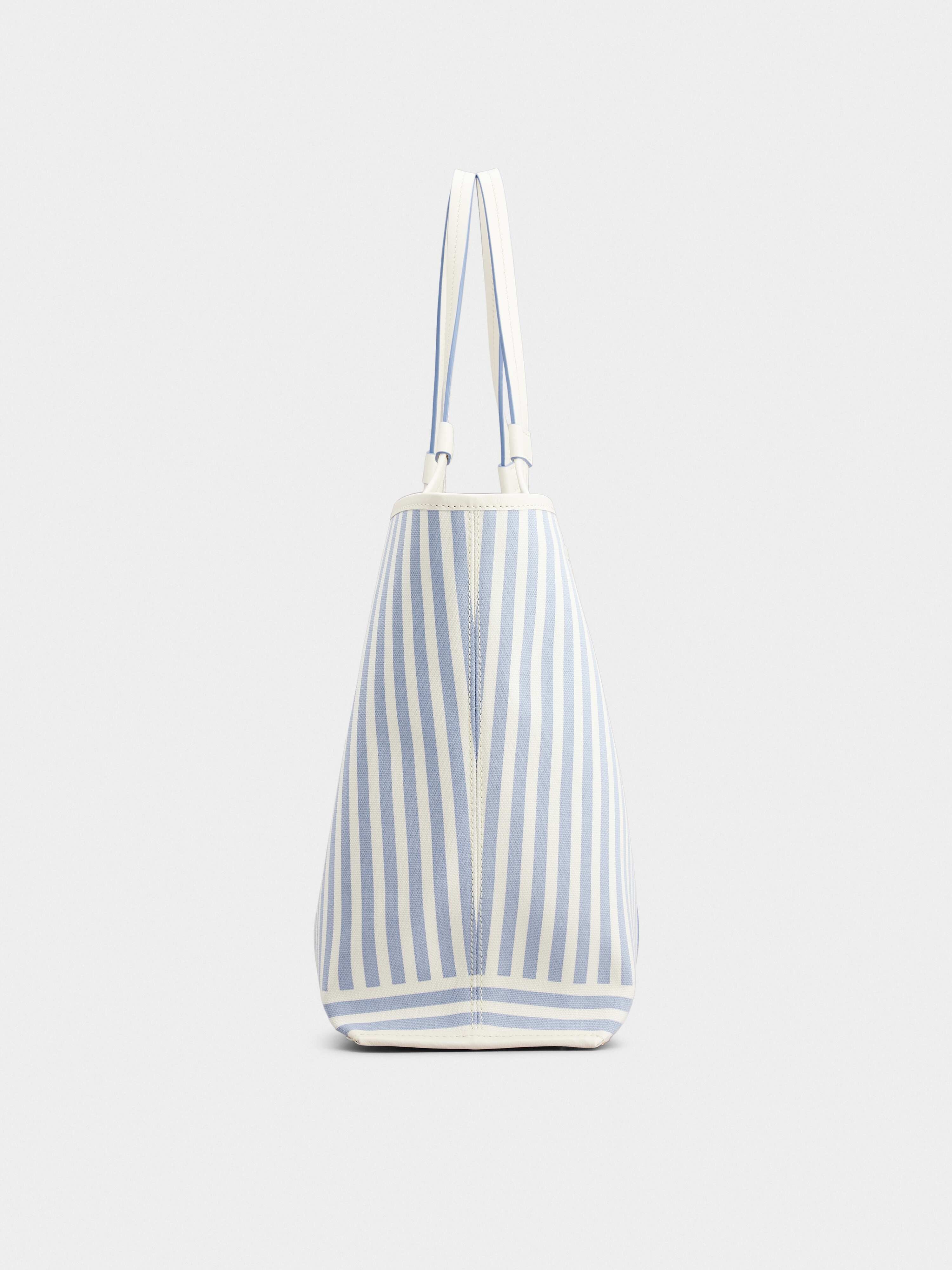 Viv' Choc Summer Stripes Medium Shopping Bag in Fabric - 4