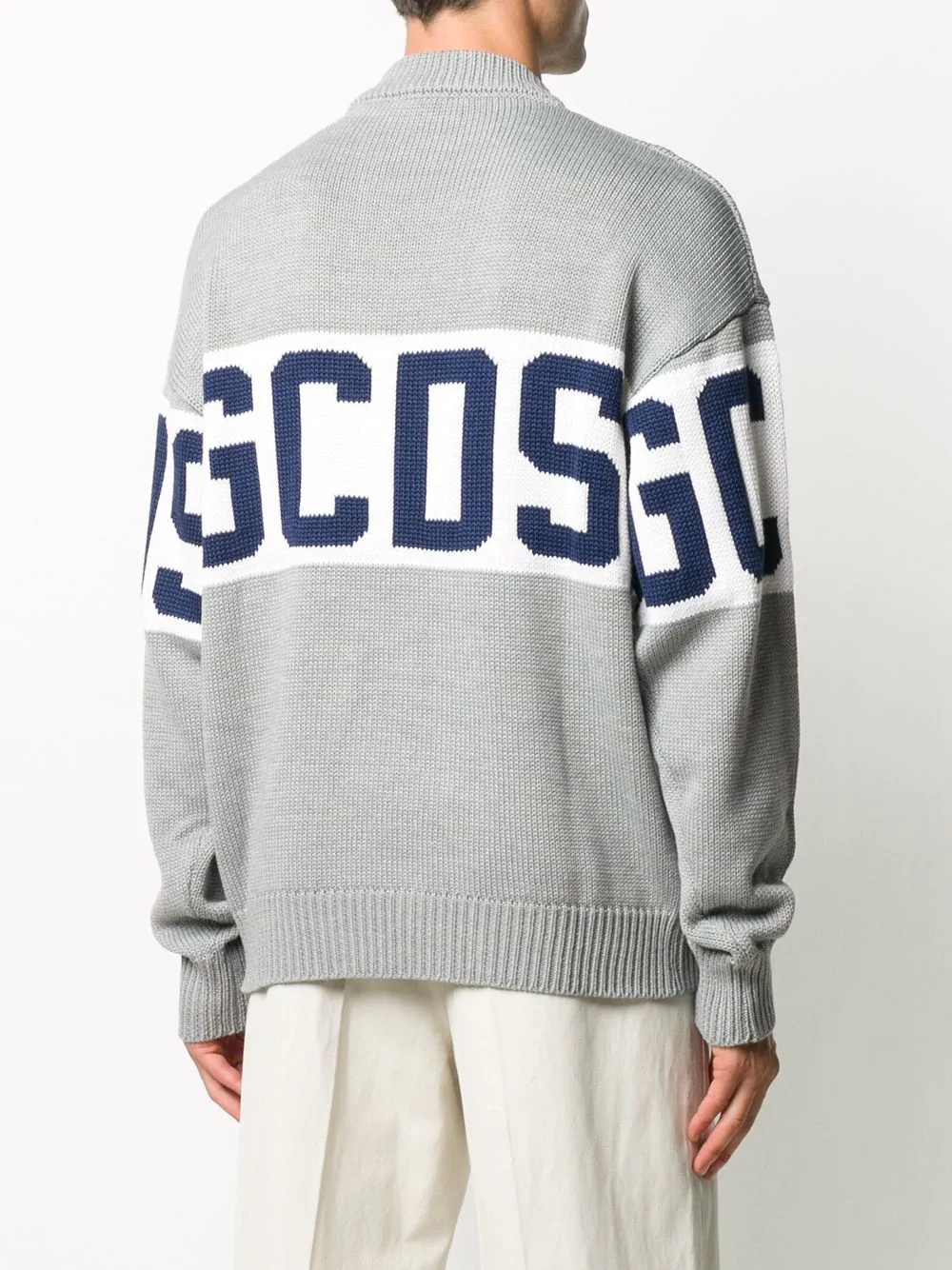 logo knit round neck jumper - 4