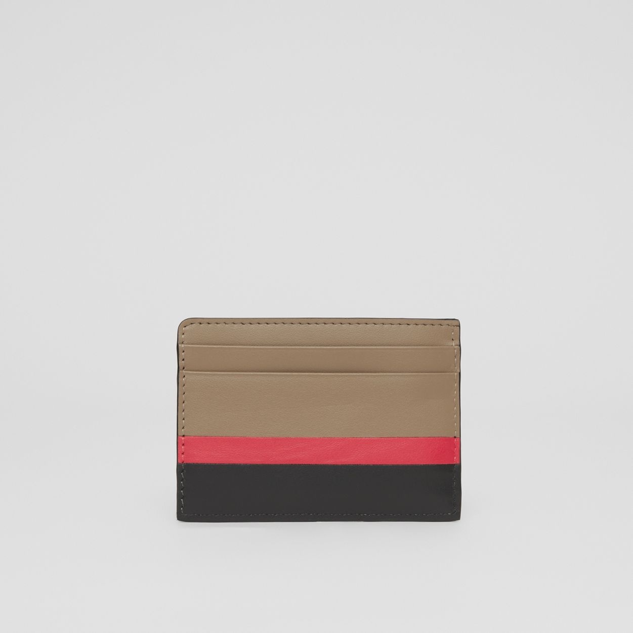 Stripe Intarsia Leather Card Case - 5