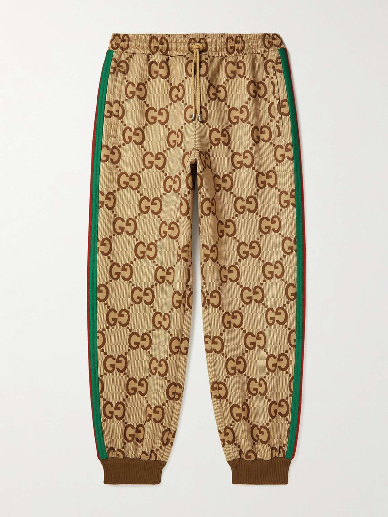 GUCCI ロゴアセテートパンツ GUCCI Webbing-Trimmed Monogrammed Jersey Sweatpants - 715192XJETI