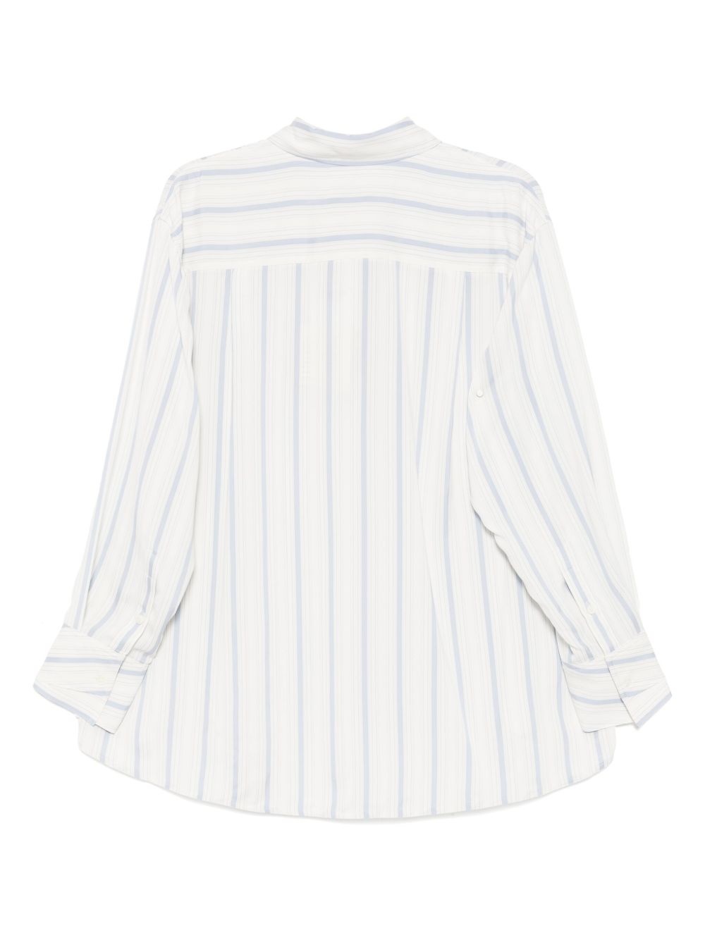 double layered-cuffs striped shirt - 2