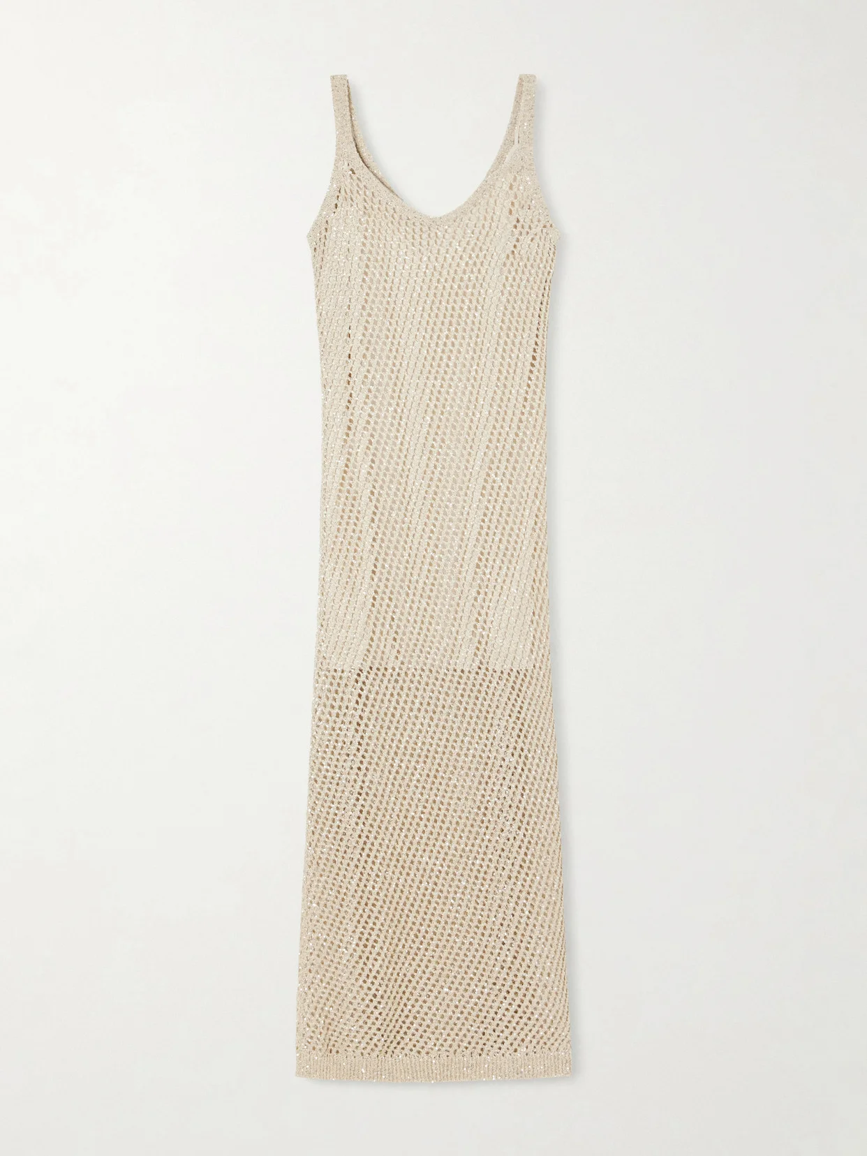 Sequined Crocheted Maxi Dress - 1