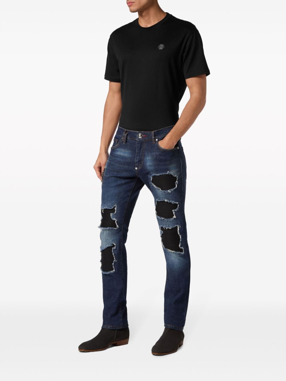 distressed-effect slim-cut jeans - 2