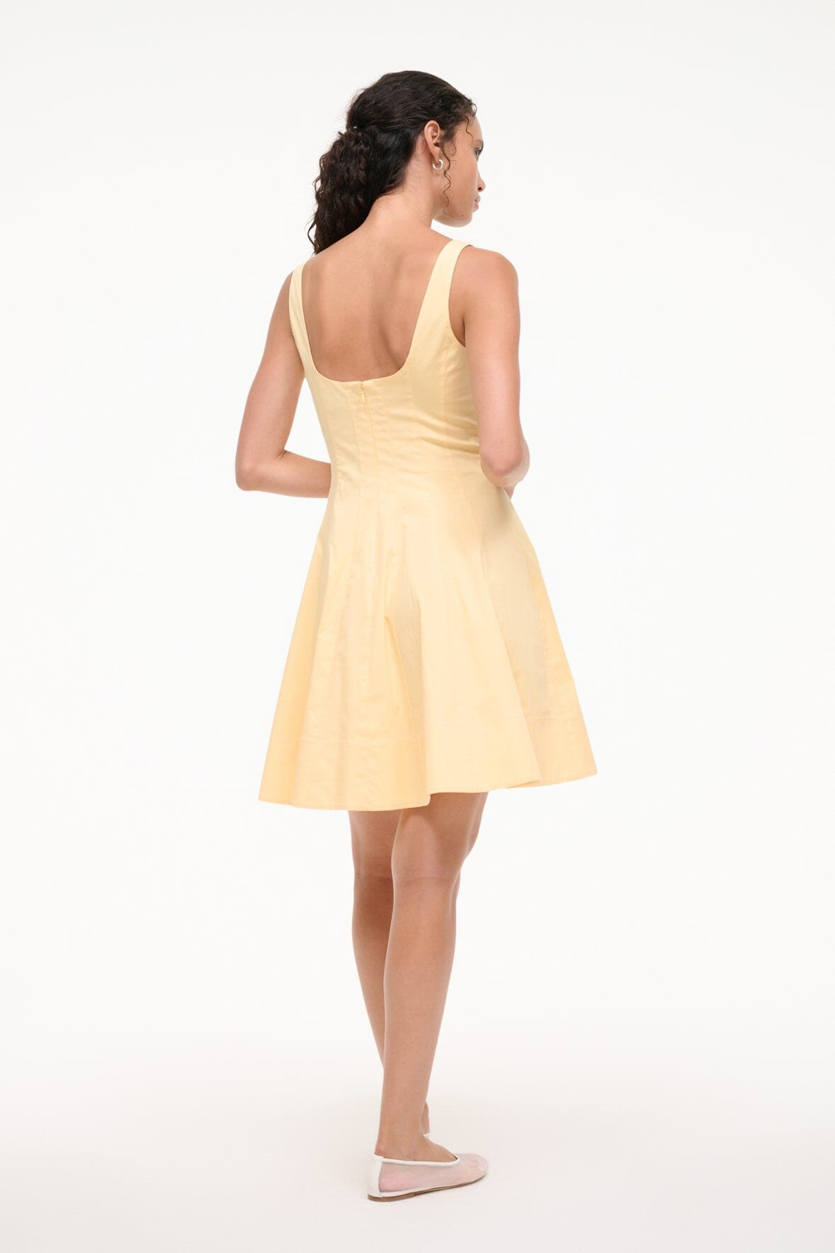 STAUD WELLS MINI DRESS PALE HONEY - 7