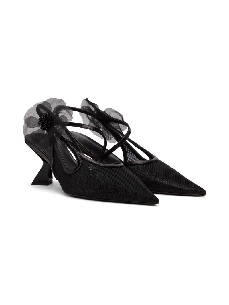 Black Slingback Tulle Heels 4